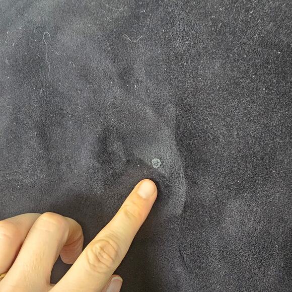 Ralph Lauren Womens Faux Suede Jacket Double Breasted Faux Fur Collar Sz M Black - Picture 10 of 10